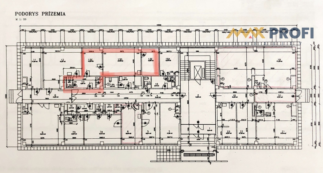 Prenájom, komerčné, kancelárske priestory, rôzne rozlohy miestností, Martin - širšie centrum