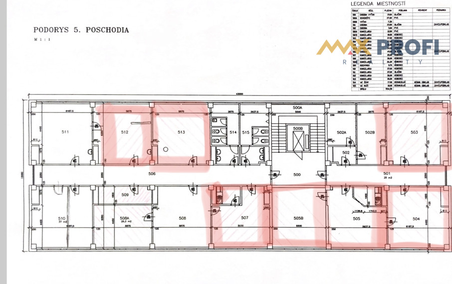 Prenájom, komerčné, kancelárske priestory, rôzne rozlohy miestností, Martin - širšie centrum