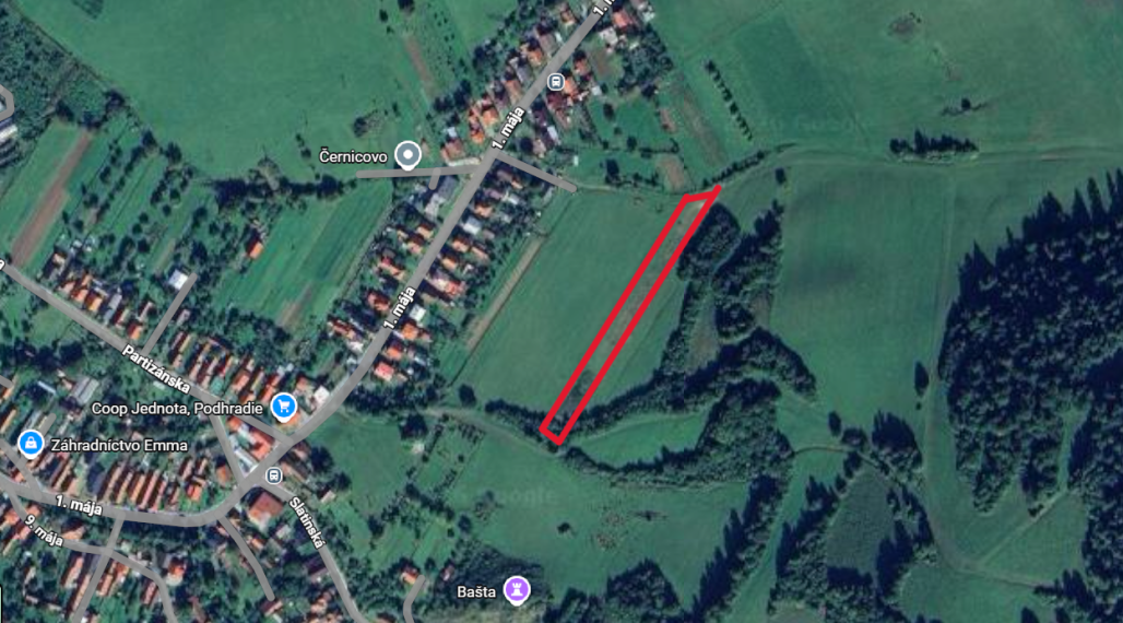 Na predaj pozemok, Podhradie, Martin